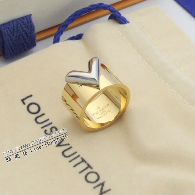 Louis Vuitton新款飾品 路易威登V字母琺瑯戒指 LV戒指間色戒指  zglv1882